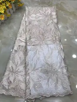 

2019 Latest French net lace fabric African tulle mesh lace fabric with sequins high quality african lace fabric FD-1027