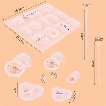 

66 Pcs DIY Resin Crystal Casting Silicone Mold Kit, for Handmade Necklaces Bracelets Earrings Bangle Pendants Jewelry