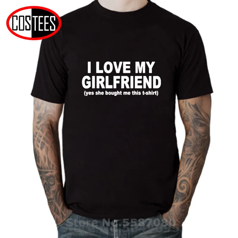 Новые модные мужские футболки с забавным принтом I LOVE MY Girl и графическим в подарок