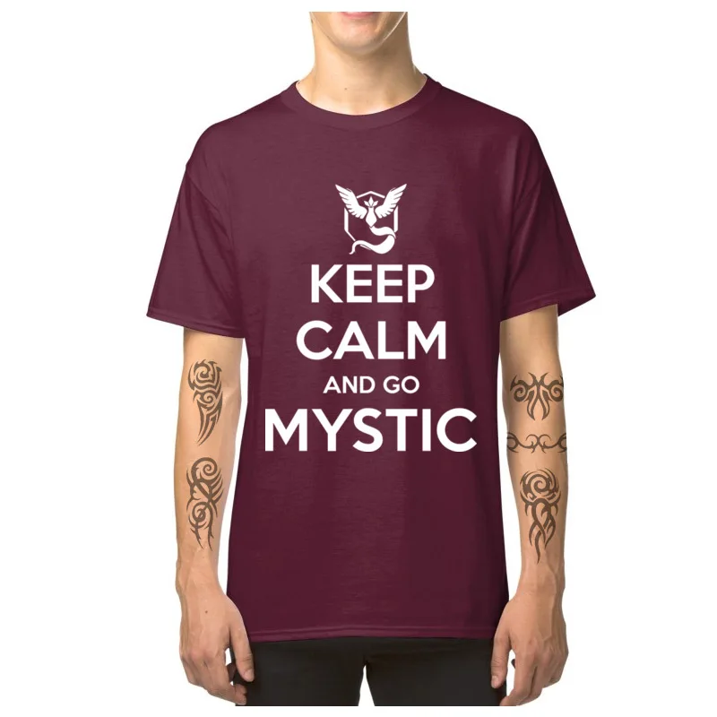 Go Mystic Men T-shirt New Design Europe T Shirt For Male Letter Pokemon Tops &amp Tees O Neck Keep Calm Cotton Short Sleeve Clothes |