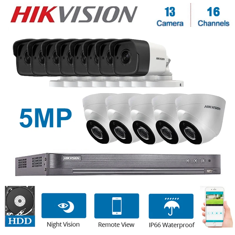 Hikvision английская 16CH DS 7216HUHI K2 видеорегистратор видеонаблюдения и Hybrid из 13