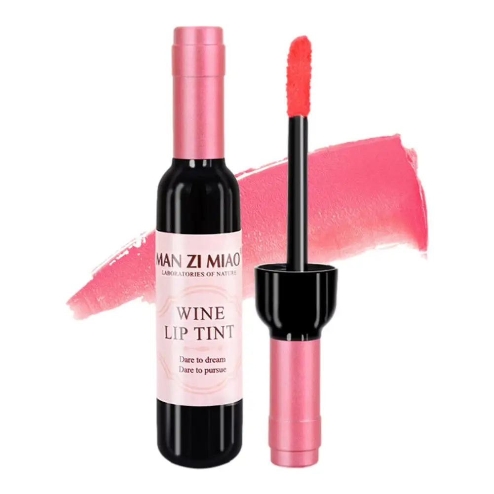 Lipstick Wine Lip Stain Baby Pink Lipgross Matte Liquid Lip Glaze Long Lasting Waterproof Stain Nonstick Cup