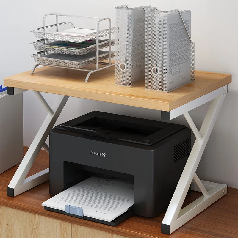 

Printer Rack Office Double Layer Storage Rack Desktop File Copier Rack Multi-functional Household Simplicity Storage Shelf