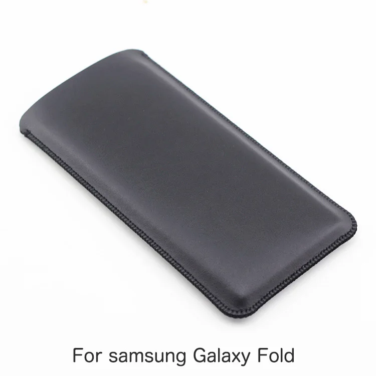 

Fold Universal Fillet holster Phone Straight leather case retro simple style for samsung Galaxy Fold pouch