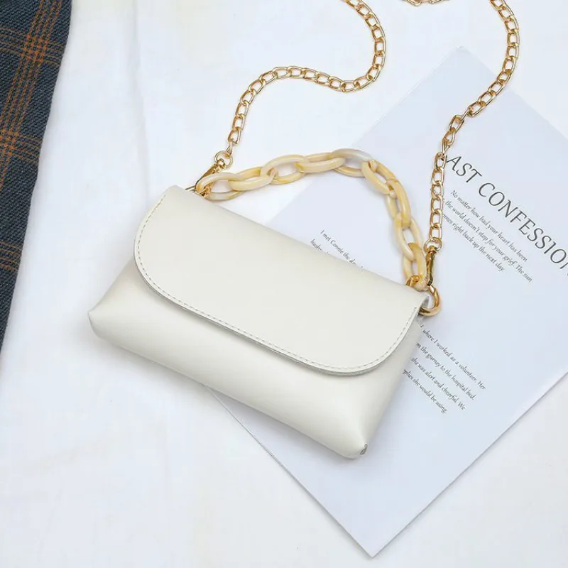 

Women Solid Color Leather Flap Bag 2020 Spring Fashion Woman Wild Ins Chain Portable Crossbodybag Lady Party Bags Bolsa Feminina