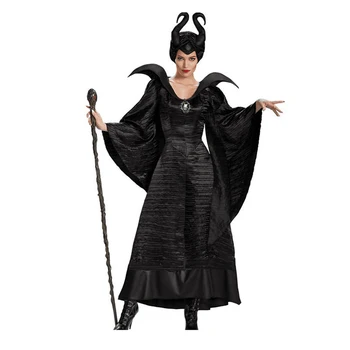 

Halloween Women Black Sleeping Beauty Witch Queen Maleficent Costumes Carnival Party Cosplay Fancy Dress