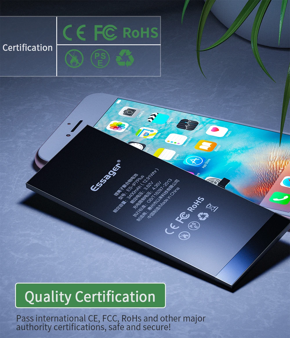 Аккумулятор Essager для iPhone 6 S 6s 7 iPhone 6s Plus с высокой емкостью, перезаряжаемый аккумулятор для мобильного телефона
