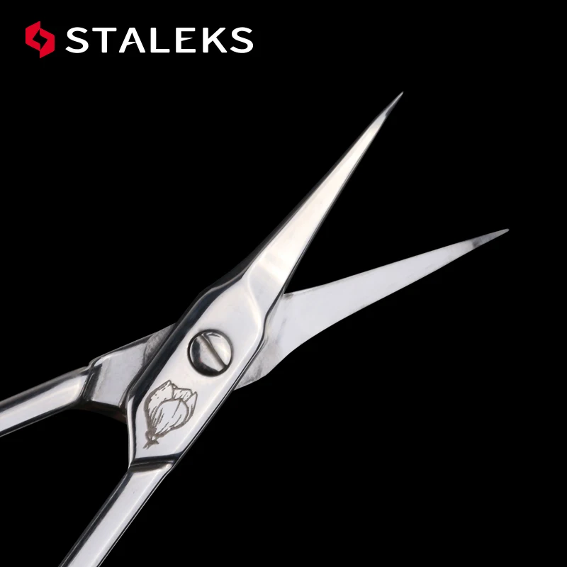 1pc STALEKS SX-31-1z Stainless Steel Dead Skin Olecranon Scissors Eyebrow Scissors Magnolia Pattern Exfoliating Makeup Tools 3