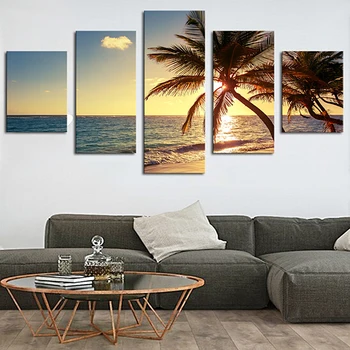 

5 Panels Unframed Modern Canvas Art Oil Painting Picture Room Wall Hanging Decor For Living Room Home Decor
