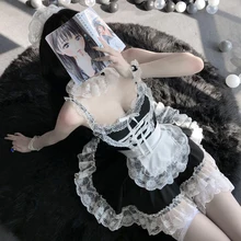 Hot Lolita Maid Uniform Babydoll Dress Lingerie Porn Erotic Role Play Women Sexy Lingerie Maid Cosplay Costumes Maids Underwear