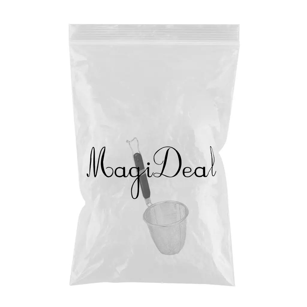 Colander Ladle Pasta Soup Hot Pot Stainless Steel BBQ Grill Cooking Tool for Frying Food, Spaghetti, Noodle Fat Oil Grease