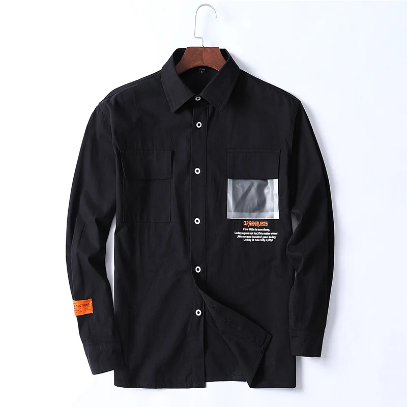 Japanese Retro Denim Long-Sleeved Shirt Autumn Men's Loose Casual Shirt  Plus Size 9XL Streetwear Hip Hop Navy Blue Blouse
