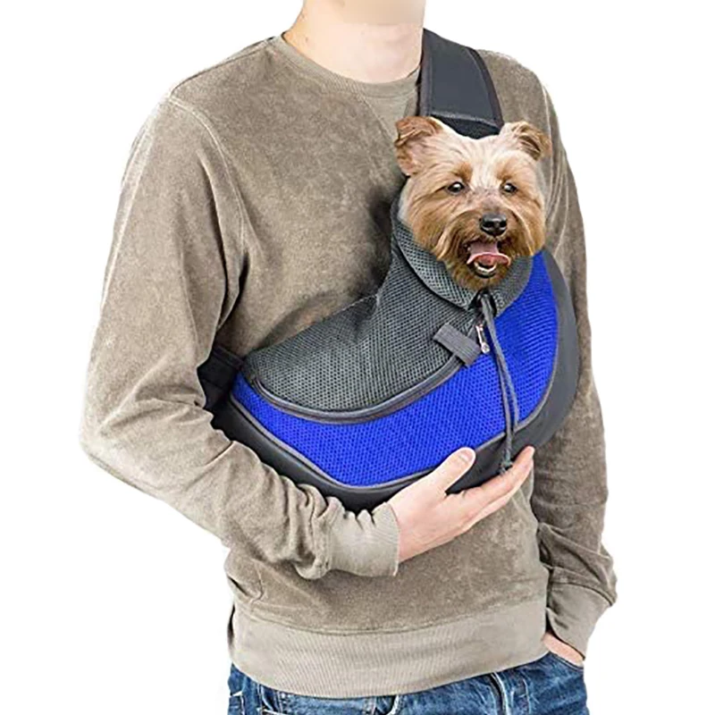 Bolso de mano Oxford para transportar mascotas al aire libre, bandolera de un solo hombro, malla cómoda, bolso grande de hombro de viaje, máximo 6kg