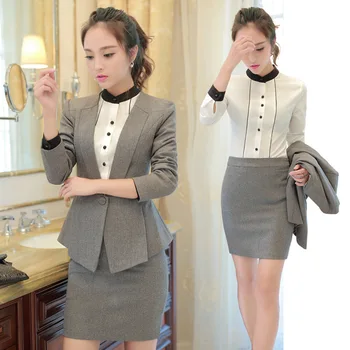 

Workwear women's suit 2020 new fashion long-sleeved slim skirt suit temperament commute blazer pants 2 piece set women