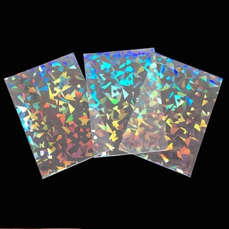 

100pcs Acid free No PVC Gemstone Glass Laser Card Film Card Sleeves Tarot Super Card Protector For Board Games Cards Case