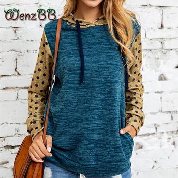

Wenzbb Women 2020 Autumn Winter Oversize Hoodie Long Sleeve Pocket Slim Hooded Pullover Colorblock Loose Sweatshirt Dropshipping