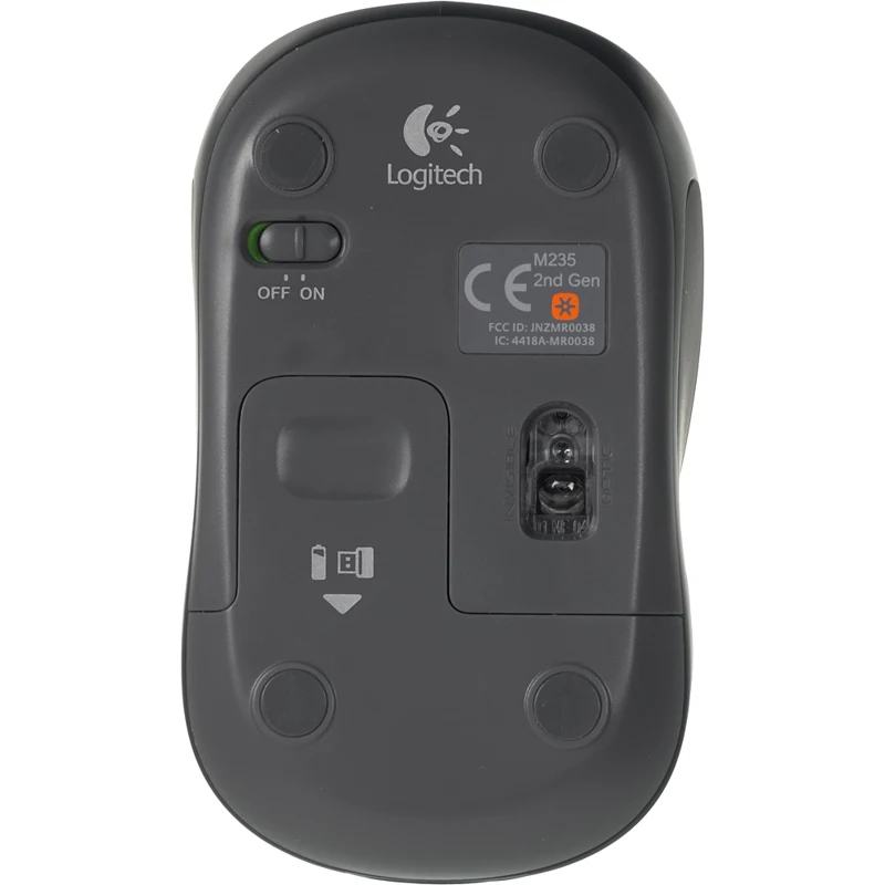 Мышь Logitech M235 серый/черный оптическая(1000dpi) беспроводная USB1.1 для ноутбука(2but