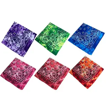 

6 Pcs Colorful Paisley Bandanas Flower Pattern Hiphop Headscarf Fashion Outdoor Headscarf Beautiful Cotton Headband