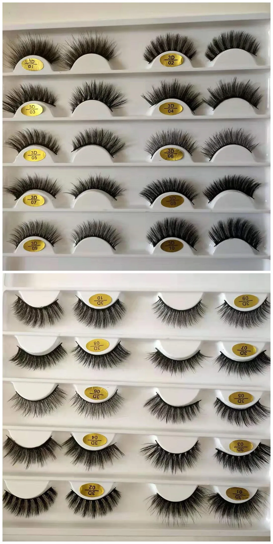 

wholesale 50/100 pairs/pack 3D Mink Lashes No packaging Full Strip Lashes Natural/Thick long False Eyelashes Makeup eyelashes