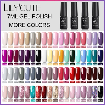 

LILYCUTE Gel Nail Polish Hybrid Varnishes Semi Permanent Soak Off UV Gel UV Led Gel Polish Base Top Coat Gel Nail Design 7ml