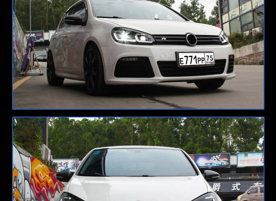 Автомобильные фары AKD 2009-2013 для VW Golf 6 MK6, год налобный фонарь для Golf6 R20 angel Eye style Bi Xenon объектив HID High Low