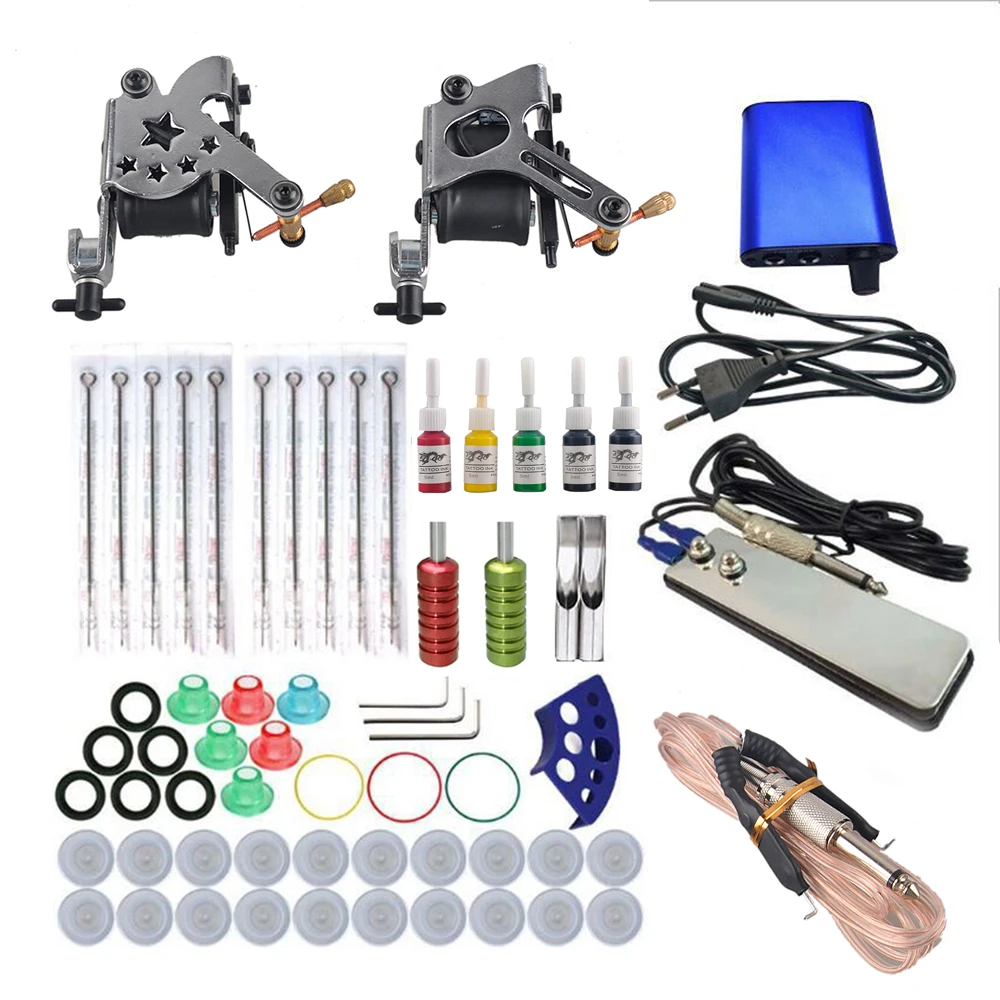 

Professional Tattoo Machine Set 5 Colors Power Tattoo Pen Tattoo Gun Equipment Permanent Microblading Makeup