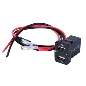 

Adapter USB Charger Plastic+Metal Black For Toyota Corolla Accessories Replacement 2 in 1 Replaces Power Spare Cable