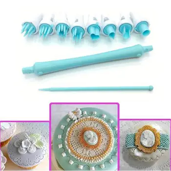 

8Pcs/set Plastic Fondant Cake Engraved Embossing Pen Mold Cake Decorating Tools Cookie Chocolate Embosser Mold Baking Tools