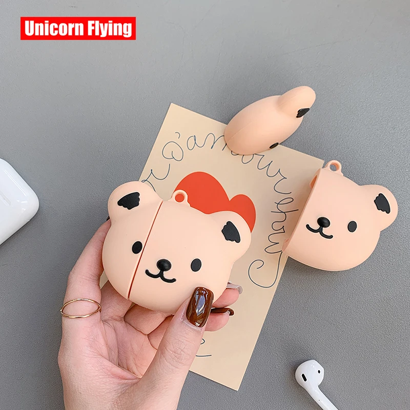 

LinXiang Cute Cartoon Korea 3D Little Bear Bluetooth Earphone Silicone Protective Case For Apple Airpods 1 2