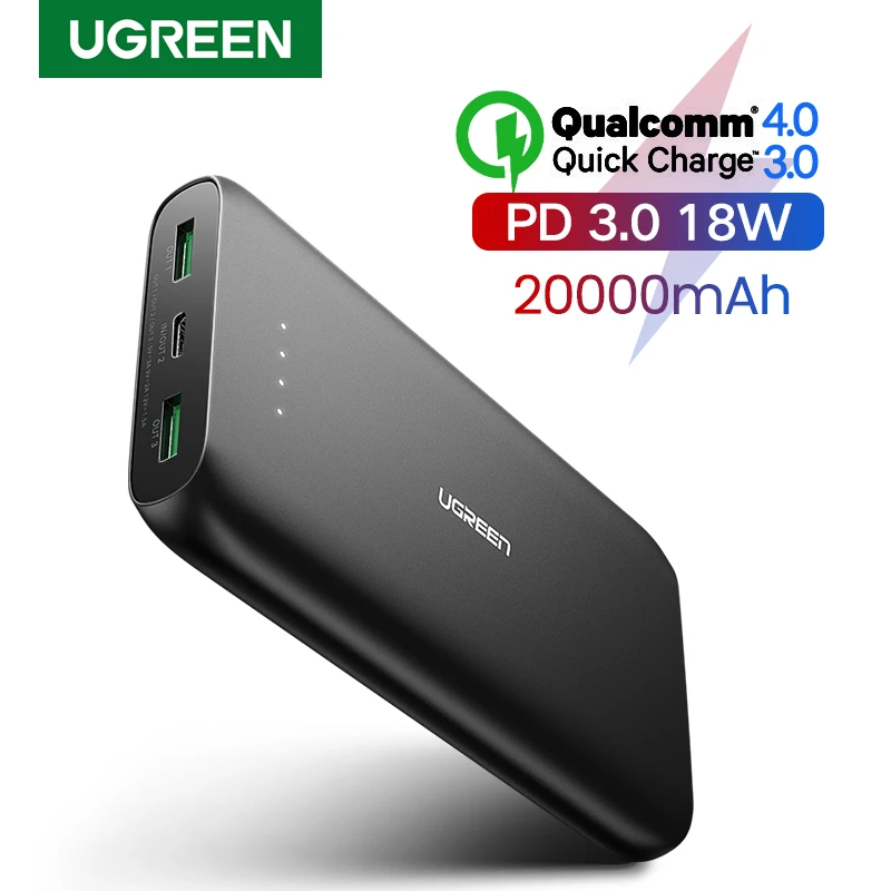 Портативное зарядное устройство Ugreen 20000 мАч для iPhone 11 XiaoMi Портативное зарядное устройство Ugreen 20000 мАч для iPhone 11 XiaoMi