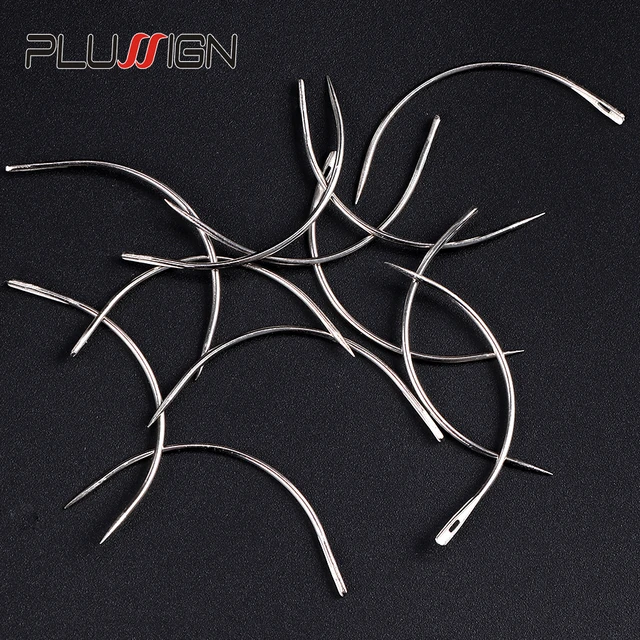 Plussign Supply Needle And Thread For Sew In Hair 12Pcs C Type Crochet  Needle Black Weaving Threadfor Dreadlock Accessories - AliExpress