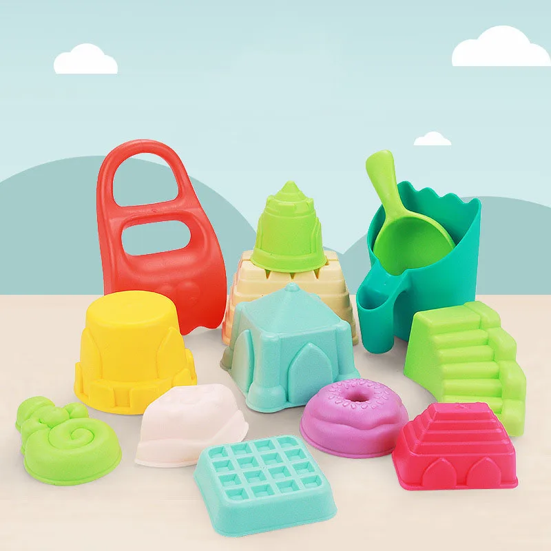 Summer Silicone Soft Baby Beach Toys Children Bucket Tool Rake Hourglass Outdoor Play Sand Tool Set Kids Baby Bath Toy Gifts
