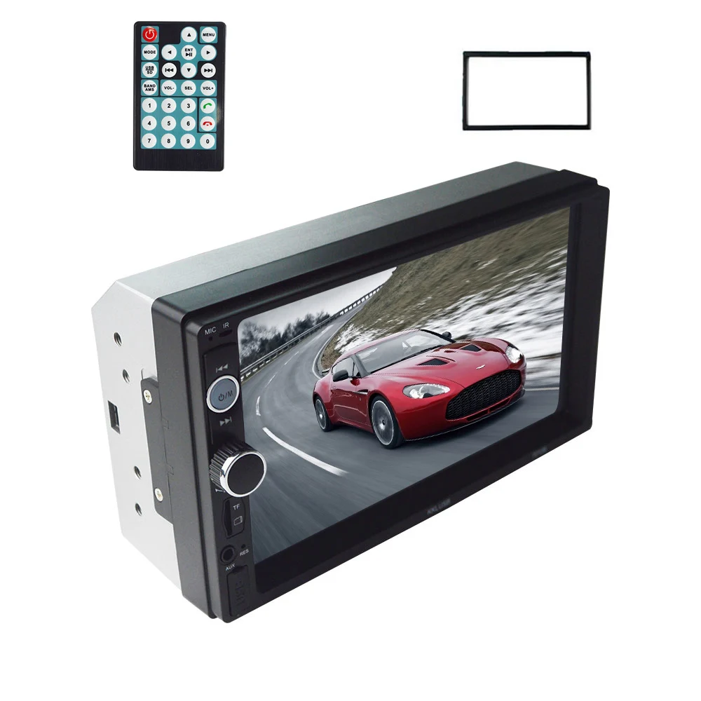 with frame 2 din автомагнитола 7010B 2Din " HD сенсорный экран мультимедийный плеер 12 в автомобильный стерео Зеркало Ссылка Bluetooth Камера заднего вида - Цвет: with frame