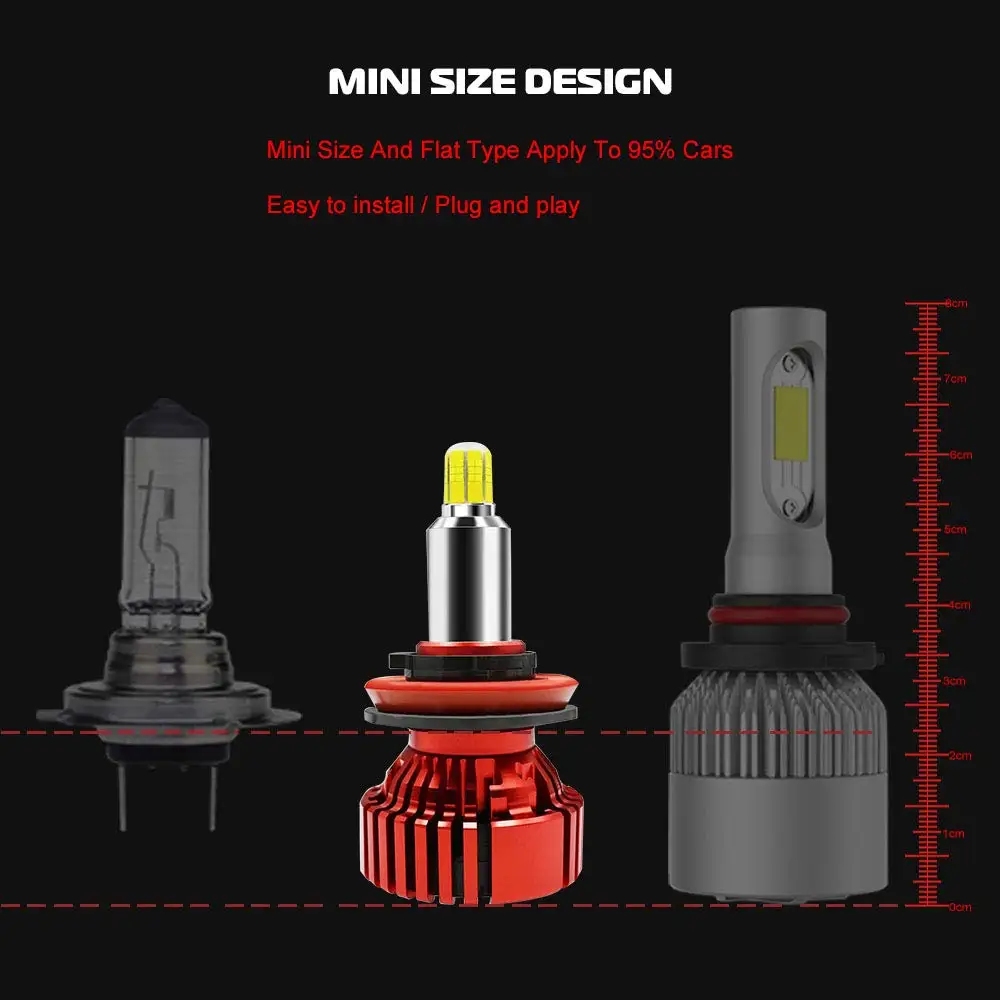 Пара 18000лм 100 Вт Автомобильный Универсальный 360 градусов 3D светодиодные фары лампа мини фара комплект авто противотуманная фара 6500 к белый H1 H7 9005 9006