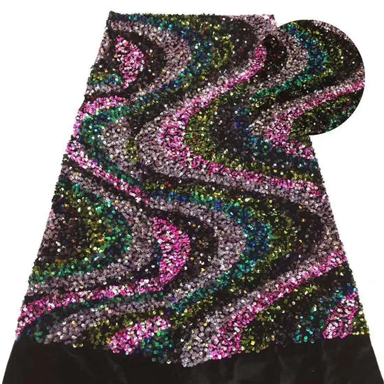 

Velvet Lace Fabric for Dresses Latest Nigerian French Tulle Lace with Sequin High Quality African Sequins Lace Fabric 2020