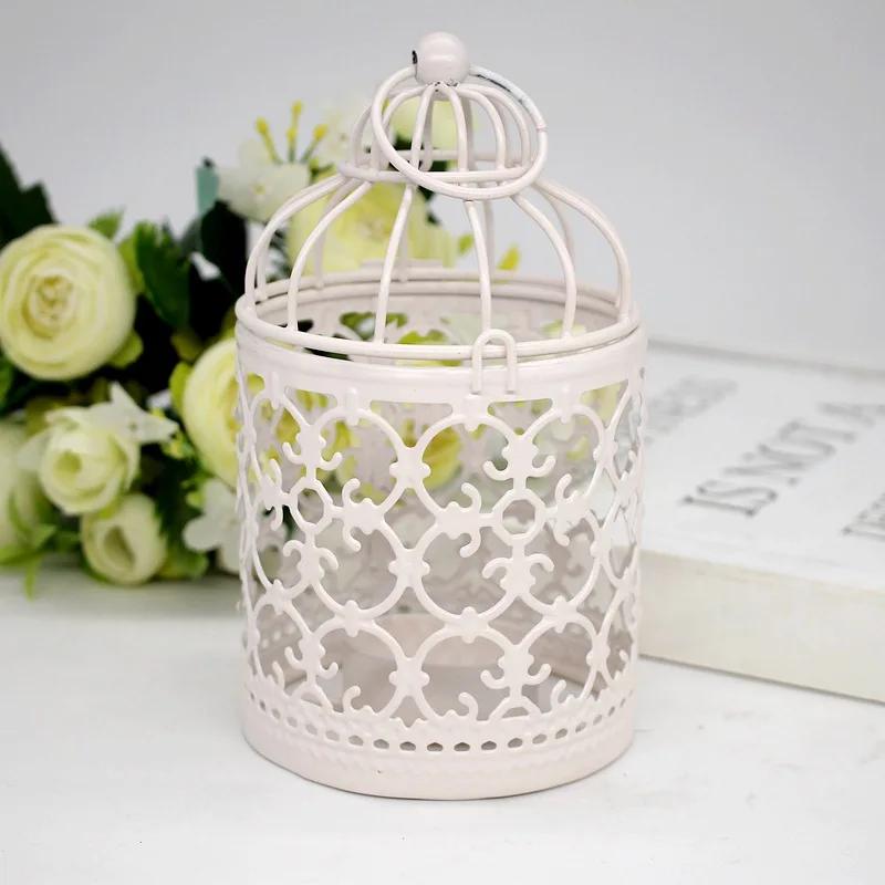 

Zakka Porous Pattern Birdcage Creative Home Decoration European-Style Decorative Iron Art Can Put a Candle Metal Candlestick