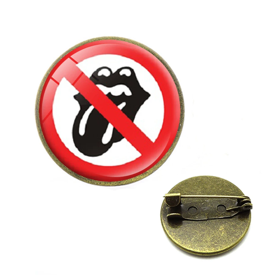 

Famous Rock Band The Rolling Stones Souvenir Collection Badges Red Tongue Tinplate Brooches Personalized Gift for Fans Jewelry