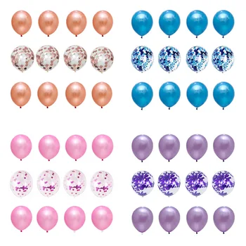 

12pcs Rose Gold Balloons Confetti Set Chrome ballon Birthday Party Wedding Decoration Wedding Anniversary globals Air Metallic