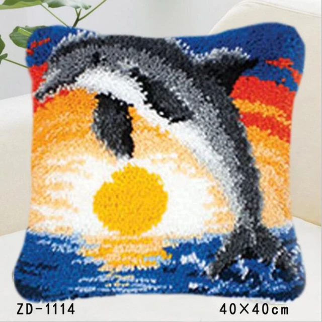 Diy Kussen Borduren Dieren Whale Unfinished Crochet Hook Animal Pillowcase  Kit Embroidery Throw Pillow For Sofa Tapestry Kits - AliExpress