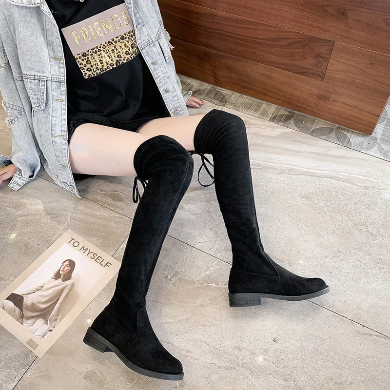 

Flat Heel Women's Rubber Boots Bootee Woman 2019 Shoes Round Toe Lace Up Luxury Designer Booties Ladies Low Heels booties Rain