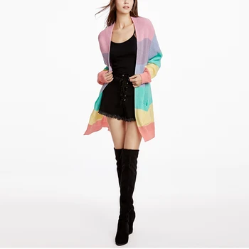 

2019 new loose long knit cardigan large size women's sweater coat