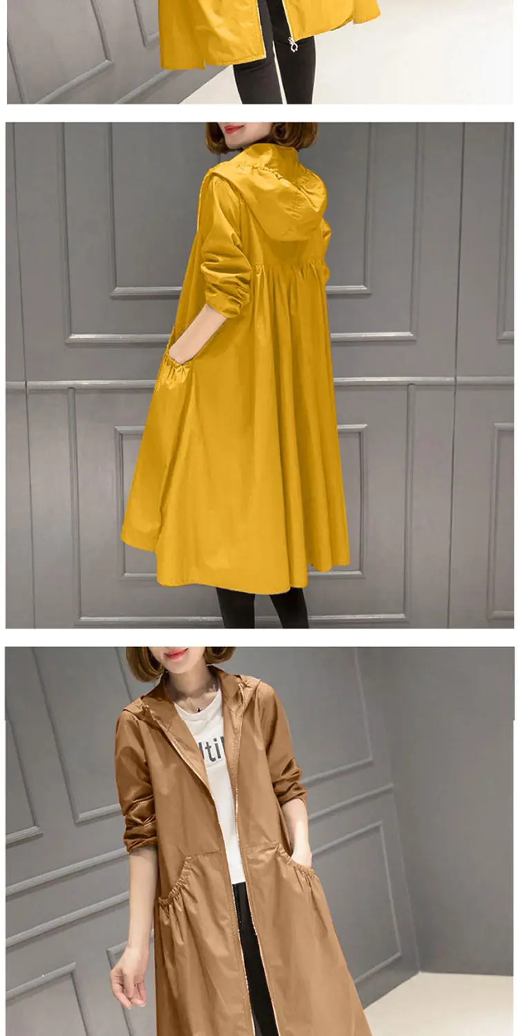 PEONFLY модная женская однотонная куртка с капюшоном длинное пальто Новинка Осень Зима Плюс Размер Длинные теплые куртки с капюшоном желтый