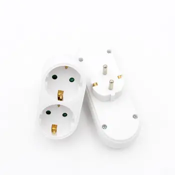 

16A EU Plug to Socket EU Standard Power Adapter AC Male Plug to Female Socket Adaptor European Conversion Plug