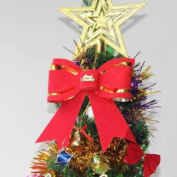 

Bows Bowknot Christmas Tree Ornaments Gift Present Decor Red Flocking Cloth