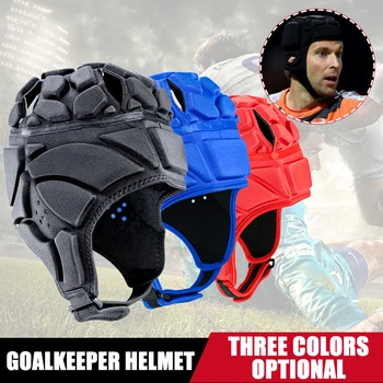 

Goalkeeper Helmet Kids Men Women Soccer Adjustable Anti-Collision Goalie Roller Skiing Riding Hat Sponge Fiber Head Protector