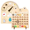 Kids Daily Calendar Wooden Educational Toy My Weather Station Date Time Record Activity Board Growth Learning Teaching Toys Gift 1