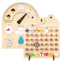 Kids Daily Calendar Wooden Educational Toy My Weather Station Date Time Record Activity Board Growth Learning Teaching Toys Gift 1