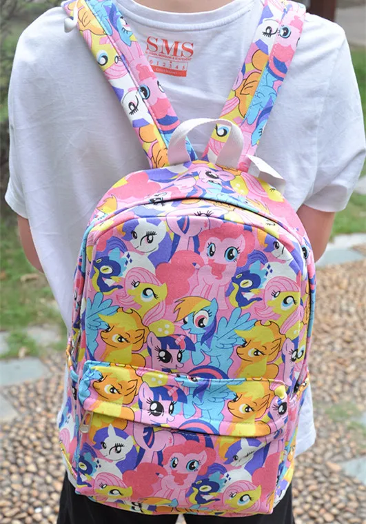 Disney стежка мультфильм детский рюкзак, сумка для школы холст tote Досуг ученик средней школы bookbag мода путешествия - Цвет: 36x26x10cm  small