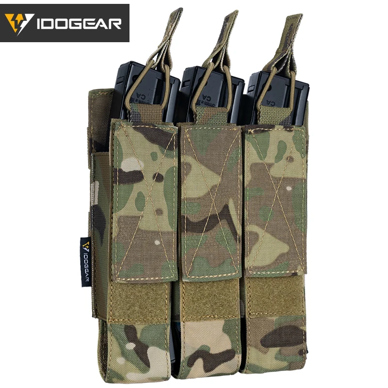 Carrier IDOGEAR Tactical Triple Mag Pouch Mag Carrier MOLLE pour Submachine Hunting Camo 