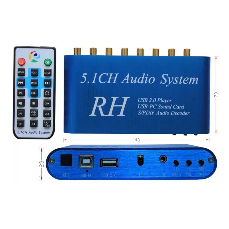

192khz USB DAC Optical Coaxial PC-USB to RCA AV Audio Video Converter Adapter With Remote Control For Amplifier HDTV USB DAC